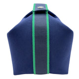 エルメス HERMES ブリッドアブラックGM ブルー シルバー金具 トワル レディース ハンドバッグ