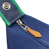 エルメス HERMES ブリッドアブラックGM ブルー シルバー金具 トワル レディース ハンドバッグ