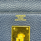 エルメス HERMES ケリー32 内縫い ▢R刻 ブルーサフィール ゴールド金具 トリヨン レディース ハンドバッグ