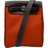 エルメス HERMES エールバッグTPM □H刻 オレンジ/レッド/ブラウン ゴールド金具 トワル/レザー　 ユニセックス ショルダーバッグ