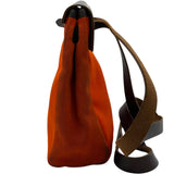 エルメス HERMES エールバッグTPM □H刻 オレンジ/レッド/ブラウン ゴールド金具 トワル/レザー　 ユニセックス ショルダーバッグ
