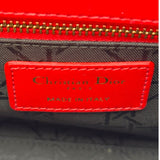 クリスチャン・ディオール Christian Dior レディディオール スモール レッド ゴールド金具 カナージュ/レザー レディース ハンドバッグ