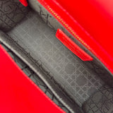 クリスチャン・ディオール Christian Dior レディディオール スモール レッド ゴールド金具 カナージュ/レザー レディース ハンドバッグ