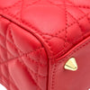 クリスチャン・ディオール Christian Dior レディディオール スモール レッド ゴールド金具 カナージュ/レザー レディース ハンドバッグ