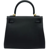 エルメス HERMES ケリー25 内縫い K刻 ブラック ゴールド金具 トゴ レディース ショルダーバッグ
