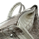 エルメス HERMES バーキン30 X刻 ヒマラヤ シルバー金具 ニロティカスマット レディース ハンドバッグ