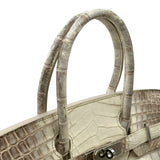 エルメス HERMES バーキン30 X刻 ヒマラヤ シルバー金具 ニロティカスマット レディース ハンドバッグ