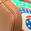 エルメス HERMES ガーデンパーティPM エレクトリック W刻 ブラウン シルバー金具 トワル レディース ハンドバッグ