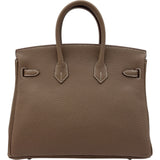 エルメス HERMES バーキン25 W刻 エトゥープ ゴールド金具 トゴ レディース ハンドバッグ