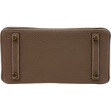 エルメス HERMES バーキン25 W刻 エトゥープ ゴールド金具 トゴ レディース ハンドバッグ