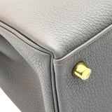 エルメス HERMES ケリー25 内縫い K刻 エタン ゴールド金具 トゴ レディース ハンドバッグ