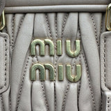 ミュウミュウ miu miu マルカディマテラッセバッグスモール 5BB123 べージュ ゴールド金具 ナッパレザー レディース ショルダーバッグ
