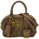 ミュウミュウ miu miu マルカディマテラッセバッグスモール 5BB123 べージュ ゴールド金具 ナッパレザー レディース ショルダーバッグ