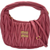 ミュウミュウ miu miu ワンダーマテラッセホーボーバッグスモール 5BC125 ピンク ゴールド金具 ナッパレザー レディース ショルダーバッグ
