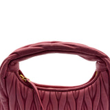 ミュウミュウ miu miu ワンダーマテラッセホーボーバッグスモール 5BC125 ピンク ゴールド金具 ナッパレザー レディース ショルダーバッグ
