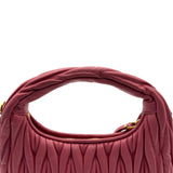 ミュウミュウ miu miu ワンダーマテラッセホーボーバッグスモール 5BC125 ピンク ゴールド金具 ナッパレザー レディース ショルダーバッグ