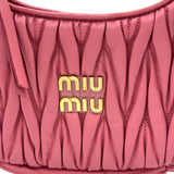ミュウミュウ miu miu ワンダーマテラッセホーボーバッグスモール 5BC125 ピンク ゴールド金具 ナッパレザー レディース ショルダーバッグ