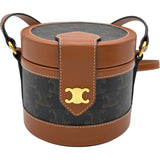 セリーヌ CELINE トリヨンフ タンブール ミディアム 195192 タン ゴールド金具 トリヨンフキャンバス/カーフ レディース ショルダーバッグ