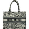 クリスチャン・ディオール Christian Dior ブックトート ミディアム M1296ZOMP ホワイト/ブラック コットン レディース トートバッグ