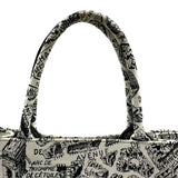 クリスチャン・ディオール Christian Dior ブックトート ミディアム M1296ZOMP ホワイト/ブラック コットン レディース トートバッグ