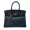 エルメス HERMES バーキン30 □L刻 ブループリュス シルバー金具 エプソン レディース ハンドバッグ