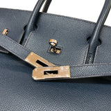 エルメス HERMES バーキン30 □L刻 ブループリュス シルバー金具 エプソン レディース ハンドバッグ