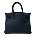 エルメス HERMES バーキン30 □L刻 ブループリュス シルバー金具 エプソン レディース ハンドバッグ