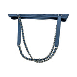 シャネル CHANEL メッシュレザー チェーントートバッグ 17番台 ブルー シルバー金具 ラムスキン レディース トートバッグ