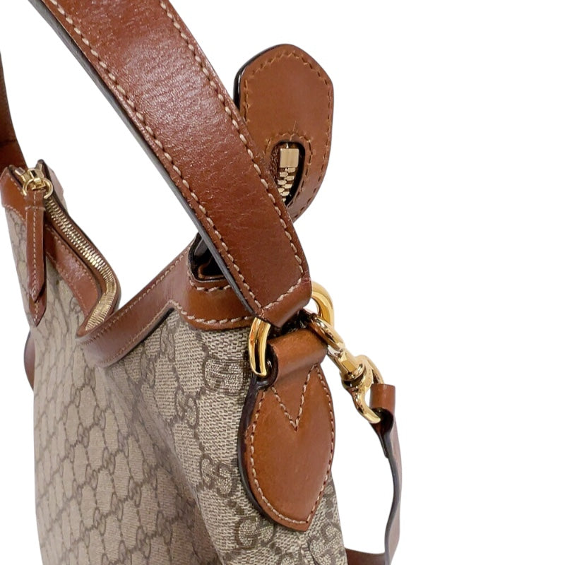 グッチ GUCCI GGスプリームホーボーバッグ 414930 ベージュ　ゴールド金具 GGスプリーム ユニセックス ショルダーバッグ グッチ GUCCI GGスプリームホーボーバッグ 414930 ベージュ ゴールド