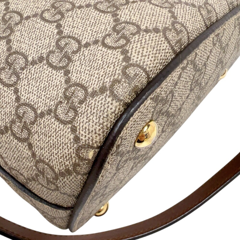 グッチ GUCCI GGスプリームホーボーバッグ 414930 ベージュ　ゴールド金具 GGスプリーム ユニセックス ショルダーバッグ グッチ GUCCI GGスプリームホーボーバッグ 414930 ベージュ ゴールド
