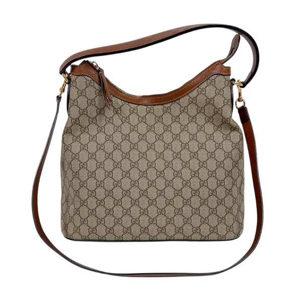 グッチ GUCCI GGスプリームホーボーバッグ 414930 ベージュ　ゴールド金具 GGスプリーム ユニセックス ショルダーバッグ グッチ GUCCI GGスプリームホーボーバッグ 414930 ベージュ ゴールド