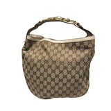 グッチ GUCCI ホースビットハンドバッグ 170013 ブラウン GGキャンバス レディース ハンドバッグ