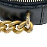 シャネル CHANEL ココマーク ラウンドハンドバッグ 25番台 ブラック ゴールド金具 カーフ レディース ハンドバッグ