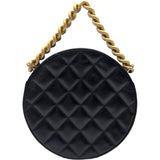 シャネル CHANEL ココマーク ラウンドハンドバッグ 25番台 ブラック ゴールド金具 カーフ レディース ハンドバッグ