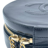 シャネル CHANEL ココマーク ラウンドハンドバッグ 25番台 ブラック ゴールド金具 カーフ レディース ハンドバッグ