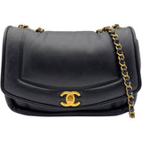 シャネル CHANEL ダイアナ23 28番台 ブラック ゴールド金具 ラム レディース ショルダーバッグ