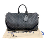 ルイ・ヴィトン LOUIS VUITTON キーポル・バンドリエール45 M40569 ブラック　シルバー金具 モノグラム・エクリプス メンズ ボストンバッグ