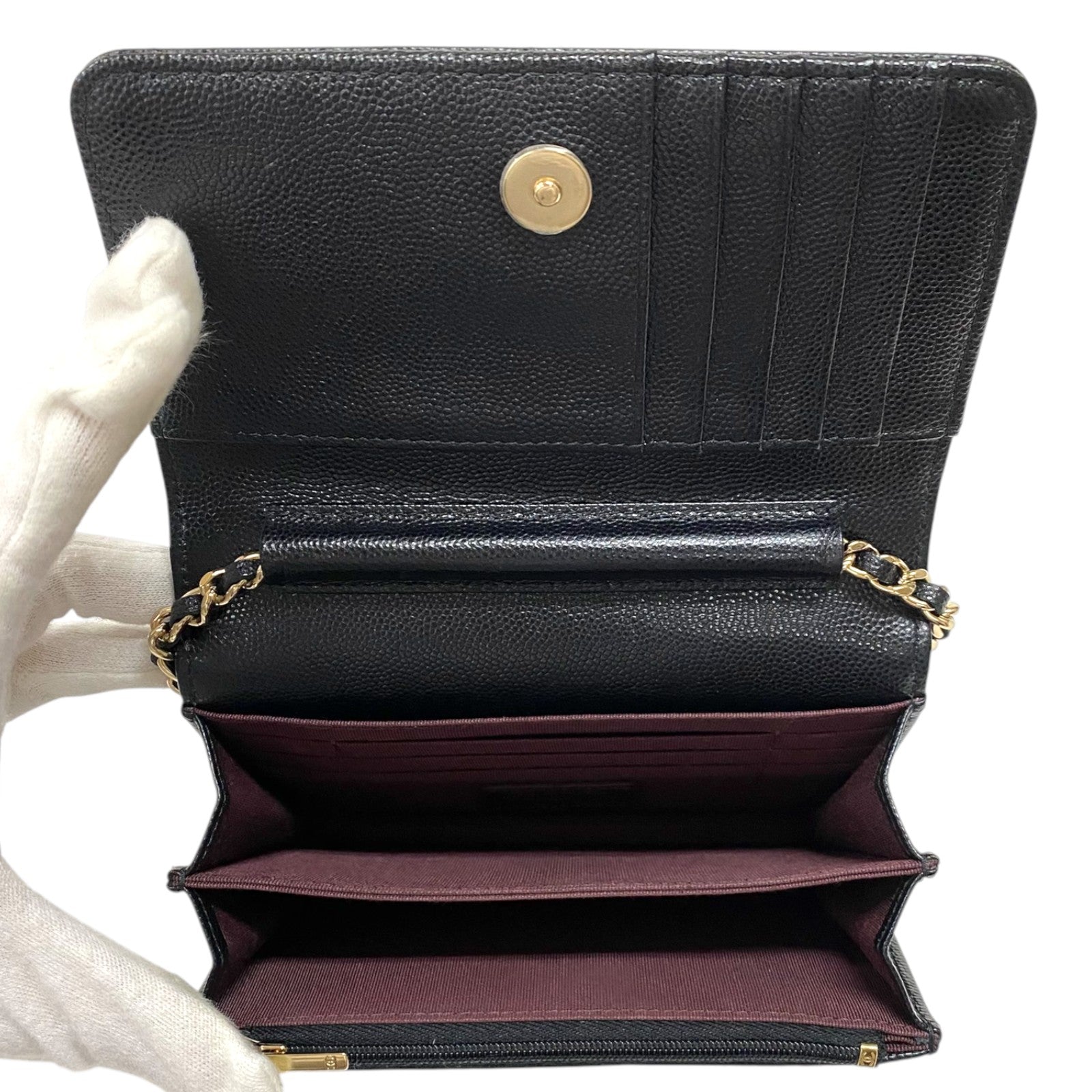 シャネル CHANEL マトラッセ ミニチェーンウォレット AP1649 ブラック ゴールド金具 キャビアスキン レディース ショルダーバッグ シャネル CHANEL マトラッセ ミニチェーンウォレット AP1649 ブラック