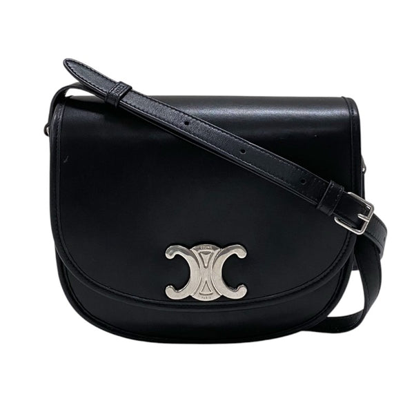 セリーヌ CELINE ミディアム ブザス 114453 ブラック シルバー金具 スムースカーフ レディース ショルダーバッグ セリーヌ CELINE ミディアム ブザス 114453 ブラック シルバー金具