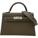 エルメス HERMES ミニケリー2 K刻 エトゥープ シルバー金具 エプソン レディース ショルダーバッグ