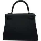 エルメス HERMES ケリー25 内縫い K刻 ブラック シルバー金具 トゴ レディース ショルダーバッグ