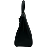 エルメス HERMES ケリー25 内縫い K刻 ブラック シルバー金具 トゴ レディース ショルダーバッグ