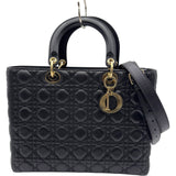 クリスチャン・ディオール Christian Dior レディディオールラージ M05660NGE ブラック カナージュラム レディース ショルダーバッグ