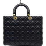 クリスチャン・ディオール Christian Dior レディディオールラージ M05660NGE ブラック カナージュラム レディース ショルダーバッグ