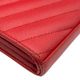 サンローラン SAINT LAURENT カサンドラ クラシック チェーンウォレット 377828 レッド ゴールド金具 グレインレザー レディース ショルダーバッグ