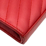 サンローラン SAINT LAURENT カサンドラ クラシック チェーンウォレット 377828 レッド ゴールド金具 グレインレザー レディース ショルダーバッグ