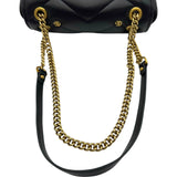 グッチ GUCCI GGマーモント チェーンショルダーバッグ 443497 ブラック ゴールド金具 レザー レディース ショルダーバッグ