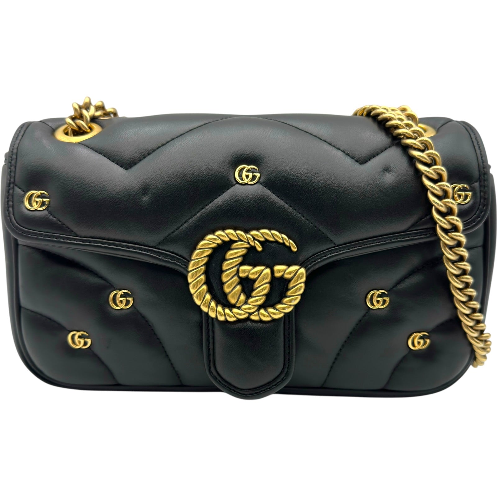 グッチ GUCCI GGマーモント チェーンショルダーバッグ 443497 ブラック