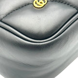 グッチ GUCCI GGマーモント チェーンショルダーバッグ 443497 ブラック ゴールド金具 レザー レディース ショルダーバッグ