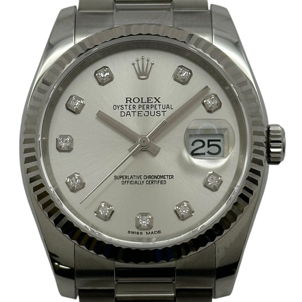 ロレックス ROLEX デイトジャスト36 116234 シルバー ホワイトゴールド
